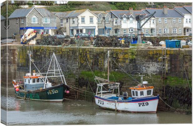 Porthleven Harbour with Two Fishing Boats  Canvas Print by Nick Jenkins