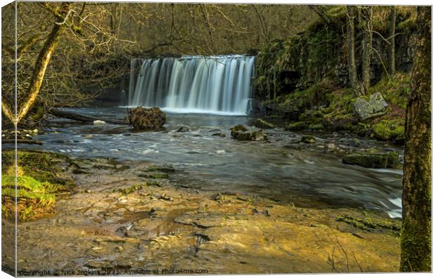 The Upper Ddwli Falls on the River Neath Canvas Print by Nick Jenkins