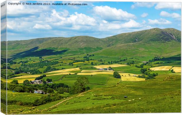The Howgill Fells seen from Firbank Fell Cumbria Canvas Print by Nick Jenkins