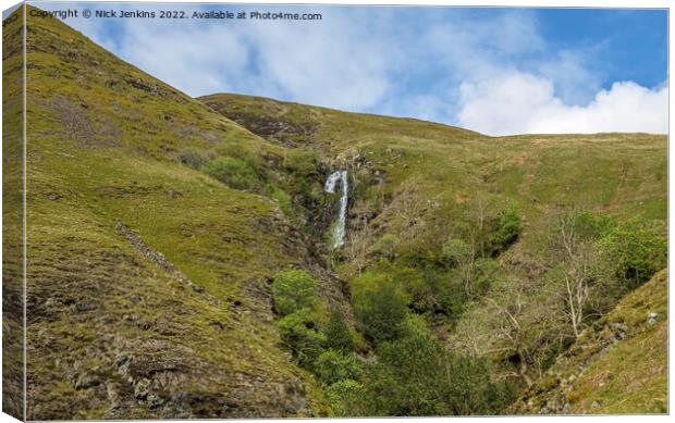 Middle Section of Cautley Spout Howgill Fells Canvas Print by Nick Jenkins