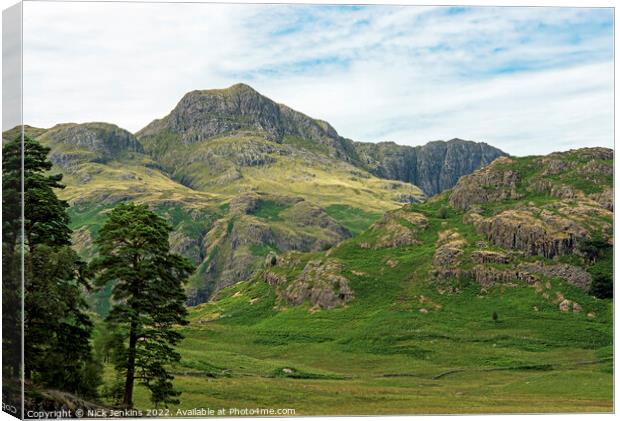 Harrison Stickle Langdale Valley Lake District Canvas Print by Nick Jenkins
