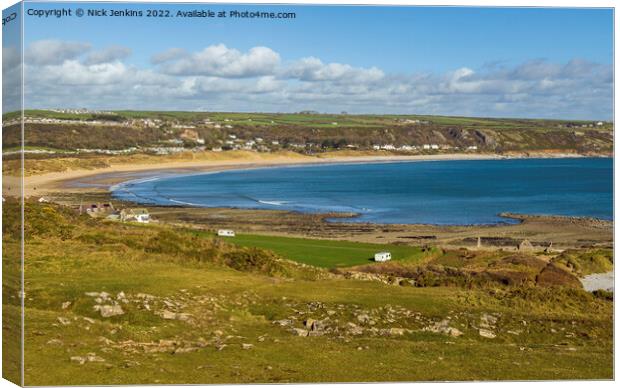 Port Eynon and Horton Beaches Gower  Canvas Print by Nick Jenkins