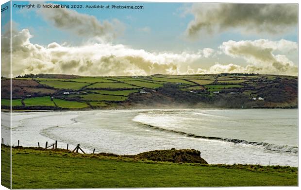 Teifi River Estuary Incoming Tide Ceredigion  Canvas Print by Nick Jenkins