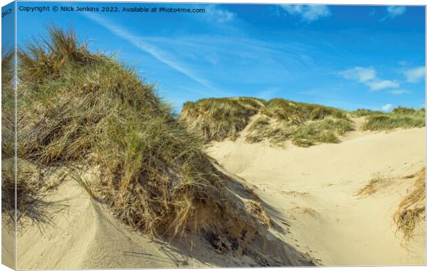 Sand Dunes Llangennith Rhossili Bay Gower Canvas Print by Nick Jenkins