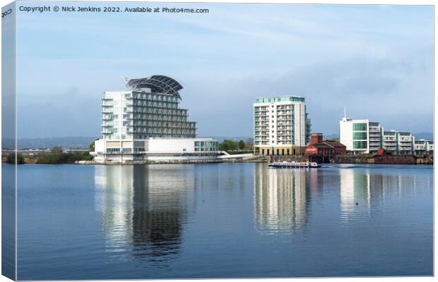 Hotel and Apartment Blocks Cardiff Bay  Canvas Print by Nick Jenkins