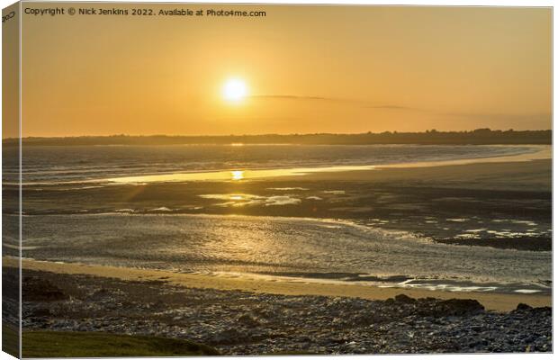 River Ogmore Estuary at Sunset Canvas Print by Nick Jenkins