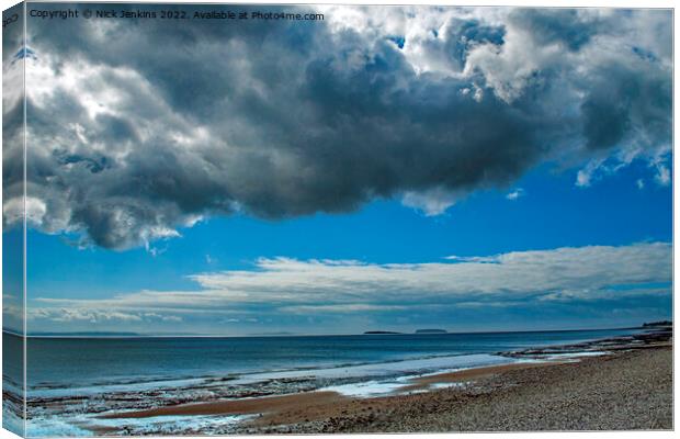 The Bristol Channel from Penarth Beach Vale of Gla Canvas Print by Nick Jenkins