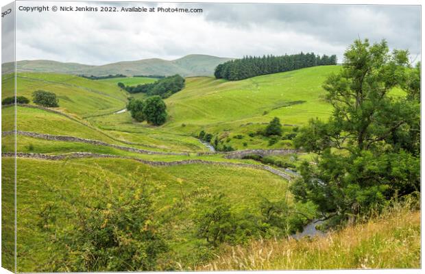 Smardale and Old Stone Arched Bridge  Canvas Print by Nick Jenkins
