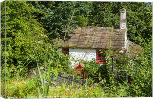 Whitewashed Cottage Garsdale Road Cumbria Canvas Print by Nick Jenkins