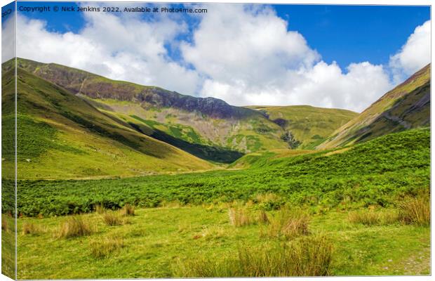 Cautley Spout and Craigs Howgill Fells  Canvas Print by Nick Jenkins