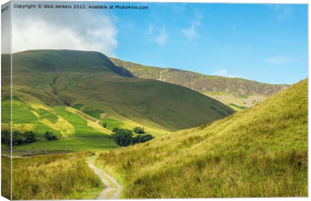 Cautley Crags and Round to Cautley Spout Canvas Print by Nick Jenkins