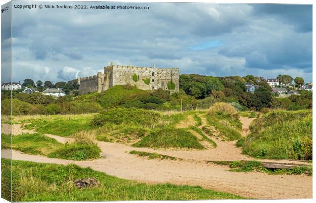 Manorbier Castle South Pembrokeshire  Canvas Print by Nick Jenkins