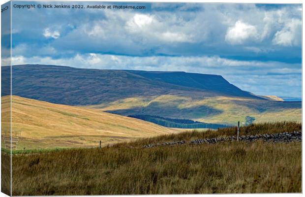 View aross Garsdale to Wild Boar Fell Cumbria Canvas Print by Nick Jenkins