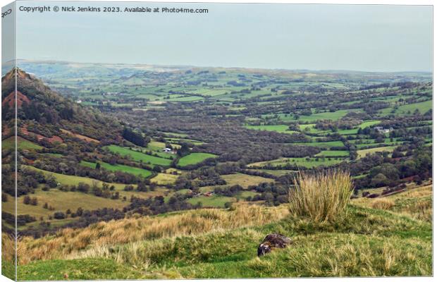 The Senni Valley from the top of the Fforest Fawr Road Brecon Beacons Canvas Print by Nick Jenkins