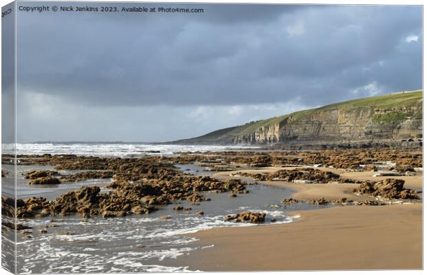 Dunraven Bay on an Incoming tide South Wales Canvas Print by Nick Jenkins