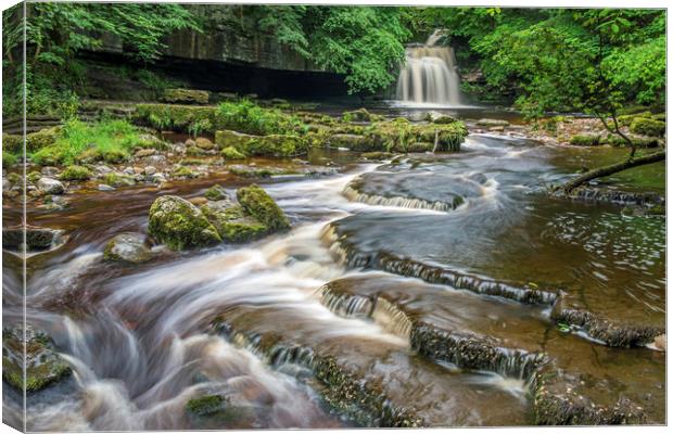West Burton Falls Summer  Yorkshire Dales National Canvas Print by Nick Jenkins