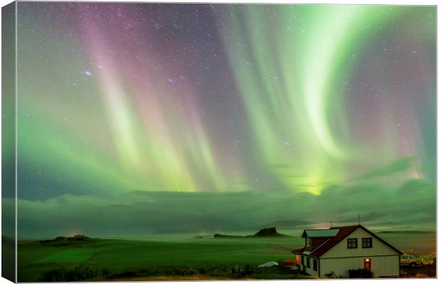 Aurora over Iceland on the Icelandic south coast  Canvas Print by Nick Jenkins