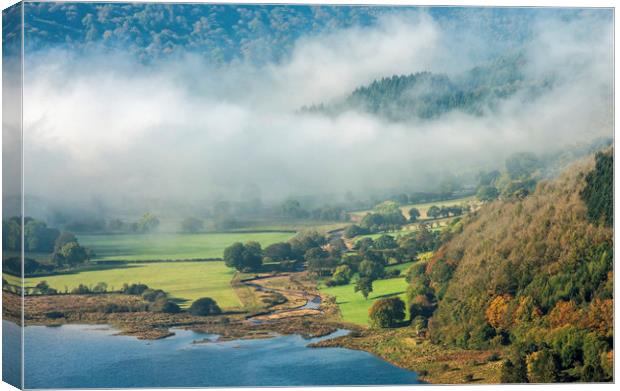 Mist Talybont Valley Brecon Beacons National Park  Canvas Print by Nick Jenkins