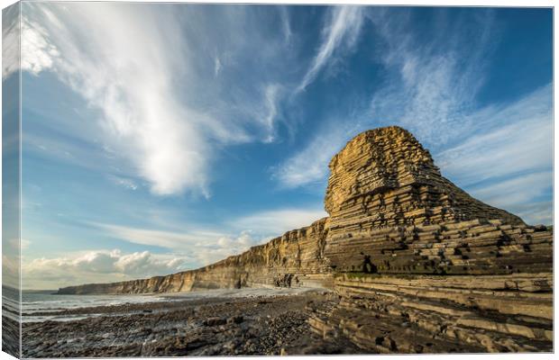 Cliffs at Nash Point Glamorgan Coast Canvas Print by Nick Jenkins