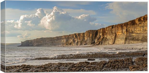Cliffs and Clouds at Nash Point South Wales Coast Canvas Print by Nick Jenkins