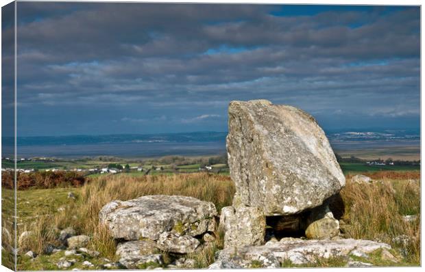 King Arthur's Stone on the Cefn Bryn Ridge Gower Canvas Print by Nick Jenkins