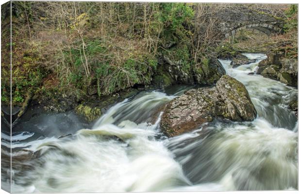 The River Llugwy in Snowdonia North Wales  Canvas Print by Nick Jenkins