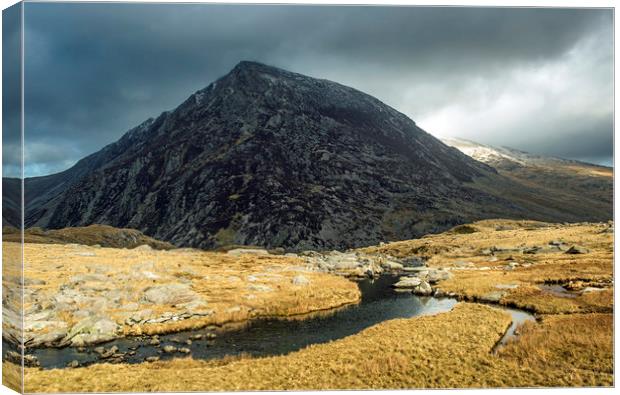 Pen yr Ole Wen seen from Cwm Idwal Snowdonia Canvas Print by Nick Jenkins