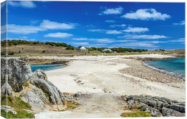 The Bar between Gugh and St Agnes on the Scillies Canvas Print by Nick Jenkins