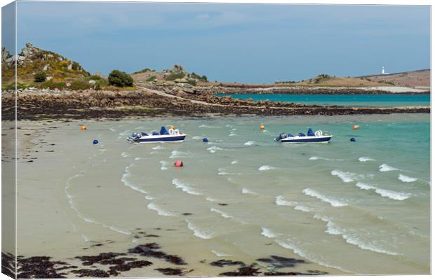 The beach at Old Grimsby on Tresco Isles of Scilly Canvas Print by Nick Jenkins