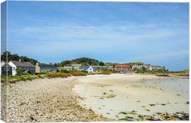 Old Grimsby Beach on Tresco Isles of Scilly Canvas Print by Nick Jenkins