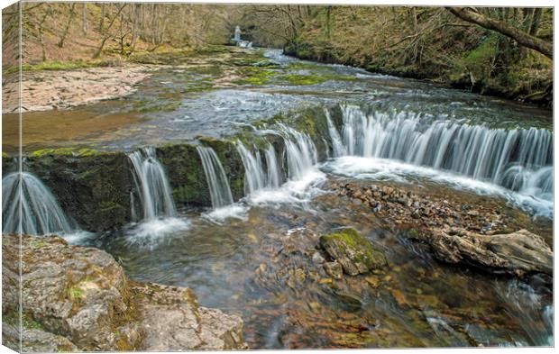 The Horseshoe Falls on the River Neath south Wales Canvas Print by Nick Jenkins