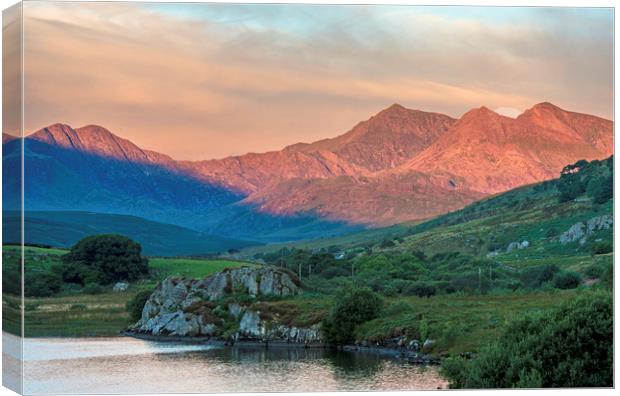 The Snowdon Horseshoe at Dawn Snowdonia  Canvas Print by Nick Jenkins