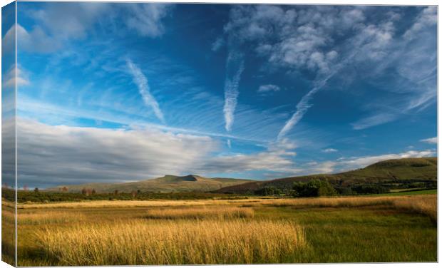 Pen y Fan under mixed skies Brecon Beacons Nationa Canvas Print by Nick Jenkins