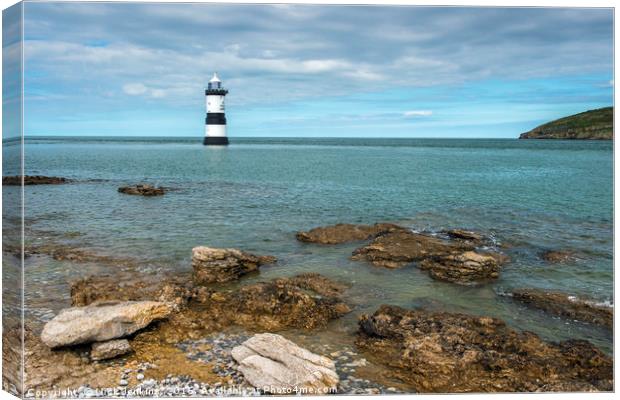 Penmon or Trwyn Du Lighthouse Anglesey Canvas Print by Nick Jenkins