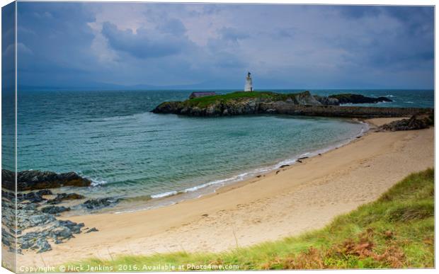 Beach Little Lighthouse Llanddwyn Island Anglesey Canvas Print by Nick Jenkins