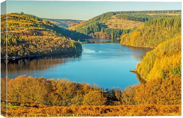 Llyn Brianne Reservoir Mid Wales Autumn Tints Canvas Print by Nick Jenkins