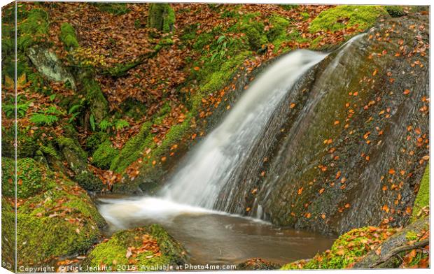 Nant Gwyllt Waterfall Claerwen Valley Canvas Print by Nick Jenkins