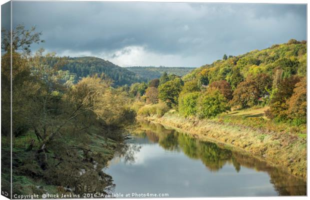 The River Wye at Brockweir in the Wye Valley Canvas Print by Nick Jenkins