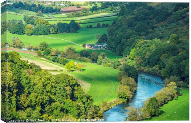 The River Wye from Yat Rock Herefordshire Canvas Print by Nick Jenkins