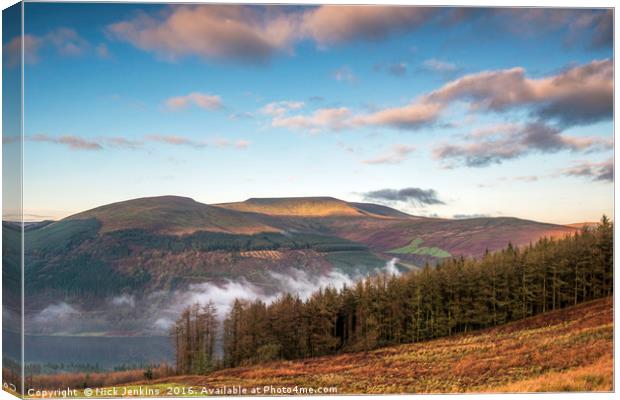 Waun Rydd Mountain Brecon Beacons Winter Day  Canvas Print by Nick Jenkins