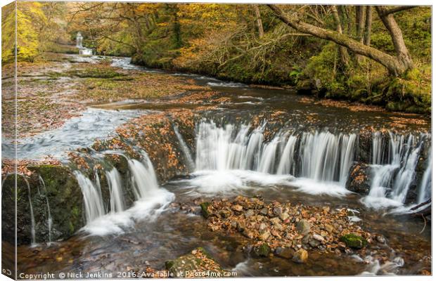 The Horseshoe Falls River Neath south Wales  Canvas Print by Nick Jenkins