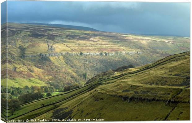 Yew Cogar Scar Yorkshire Dales National Park Canvas Print by Nick Jenkins