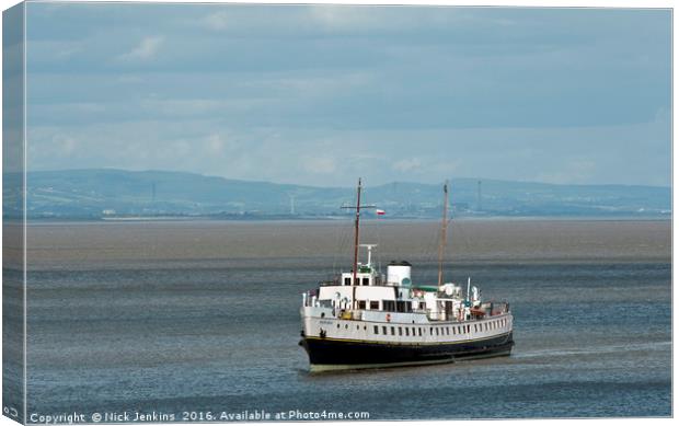The MV Balmoral Coming into Penarth Pier South Wal Canvas Print by Nick Jenkins