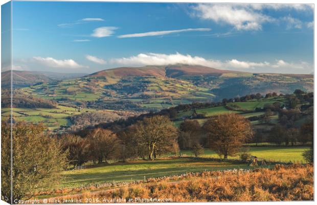 Sugarloaf Mountain and Usk Valley Brecon Beacons Canvas Print by Nick Jenkins