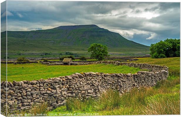 Ingleborough from Chapel le Dale Yorkshire Dales Canvas Print by Nick Jenkins