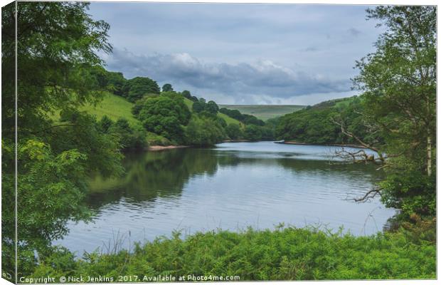 The Lower Lliw Valley Reservoir South Wales Canvas Print by Nick Jenkins