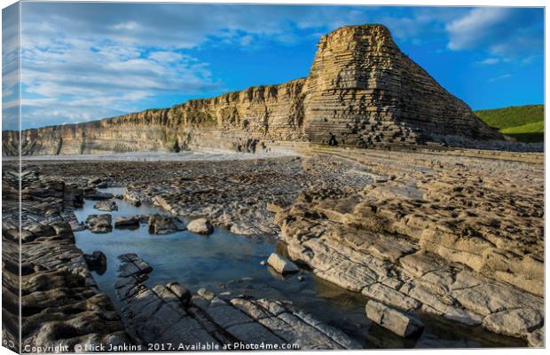 Sphinx Rock and Nash Point Beach south Wales Canvas Print by Nick Jenkins