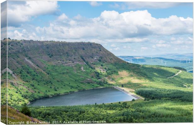 Llyn Fawr Lake from the Rhigos south Wales Canvas Print by Nick Jenkins