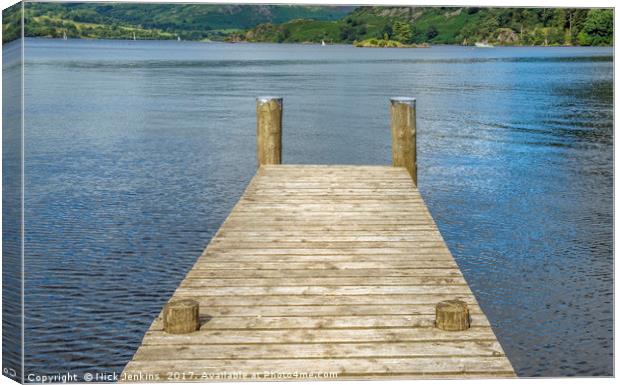 Jetty on Ullswater Lake District National Park Canvas Print by Nick Jenkins