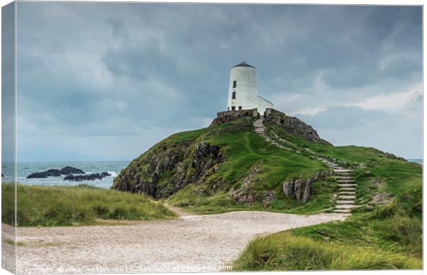 The Ty Mawr Lighthouse on Llanddwyn Island Anglese Canvas Print by Nick Jenkins